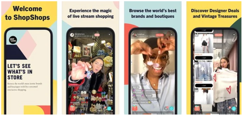 ShopShops livestreaming app for ecommerce