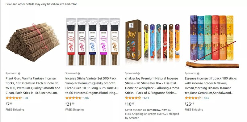 amazon incense product listing best marketplaces