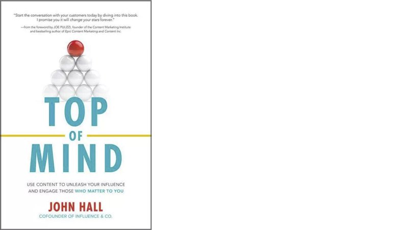 top of mind book cover by john hall top strategy books