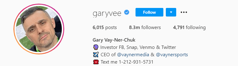 gary vaynerchuk instagram profile pic