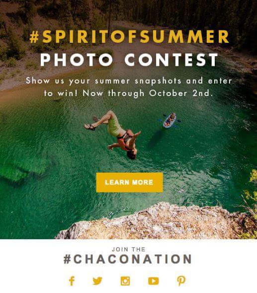 Chaco UGC email marketing campaign