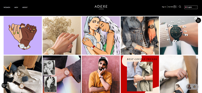 adexe UGC gallery example user generated campaign