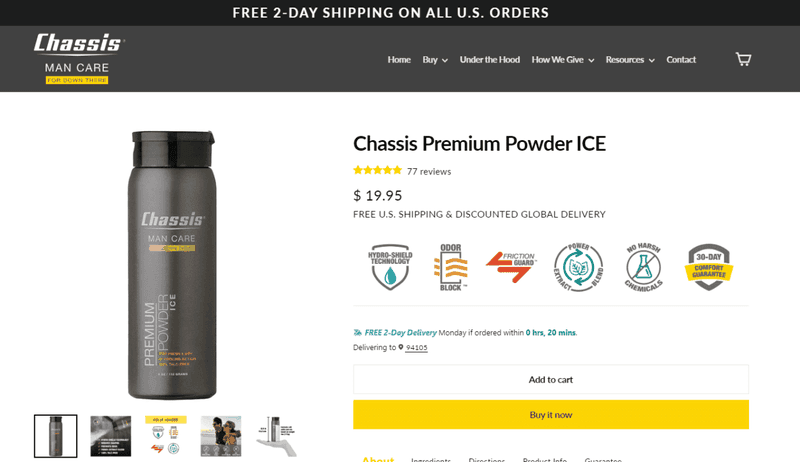 chassis 2-day delivery ecommerce shopify