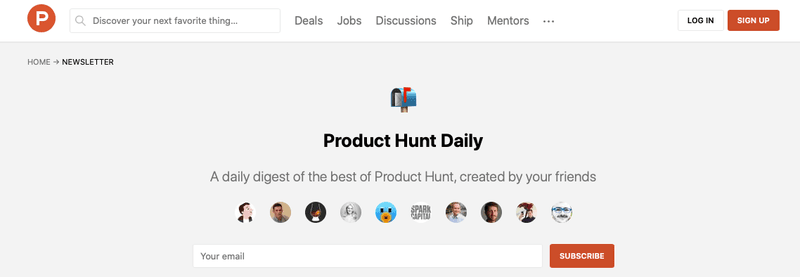 product hunt daily newsletter affiliate program ecommerce