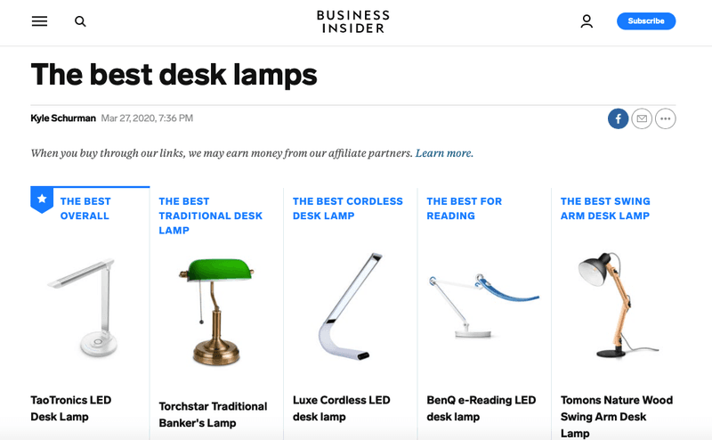 the best desk lamps business insider affiliate program ecommerce
