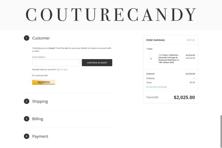 ecommerce checkout page optimization couture candy