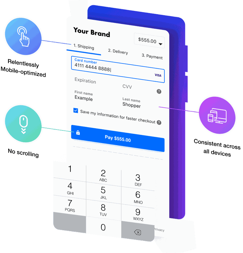 mobile optimized ecommerce checkout page process flow