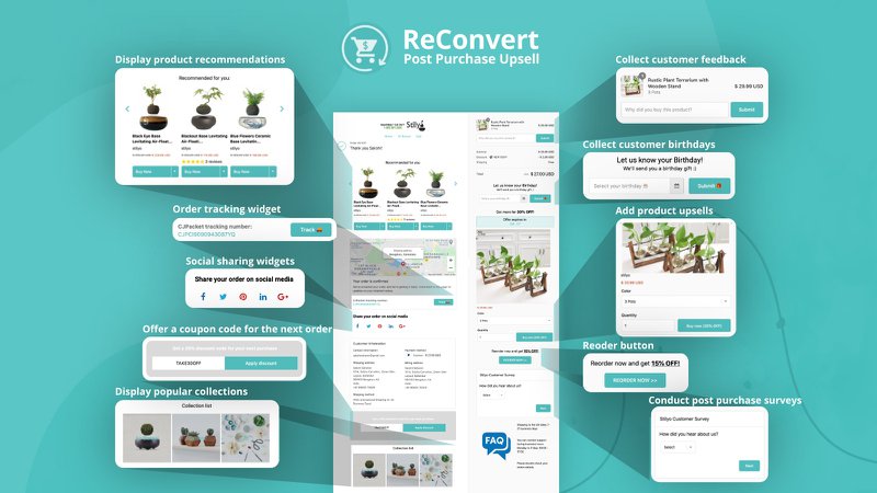 reconvert post purchase upsell shopify app for ecommerce