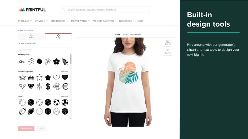 Printful design your own t-shirt dropshipping shopify app
