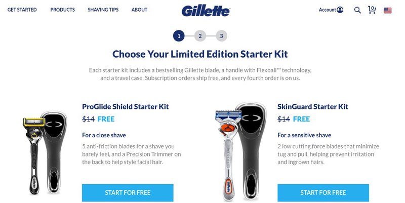 Gilette starter kit proglide shield