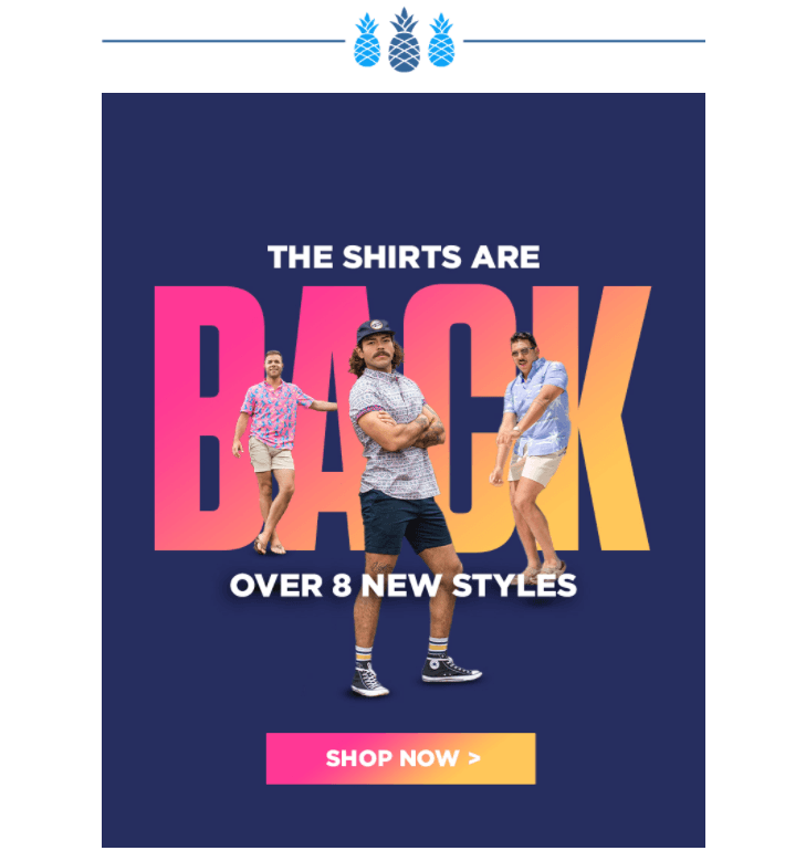 Chubbies shorts email campaign