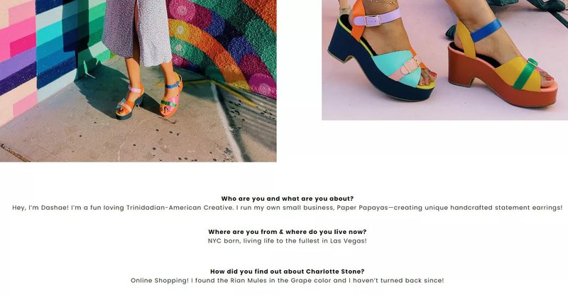 ecommerce Charlotte Stone shoes