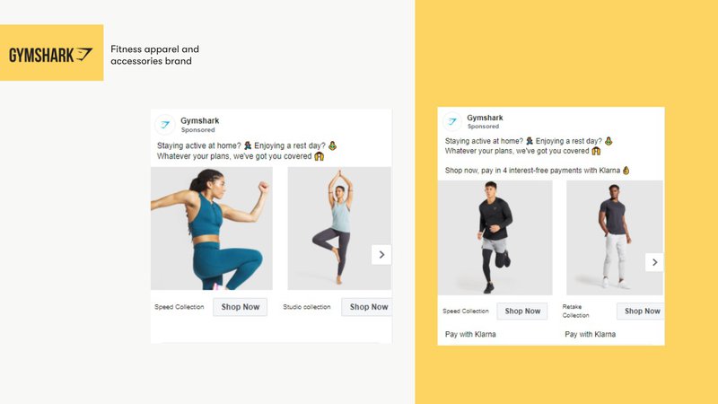 use multiple images per ad gymshark fb ad