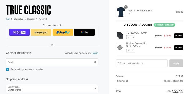 true-classic-shopify-checkout-example