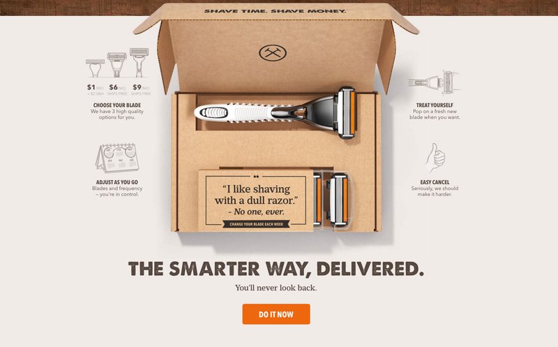 dollar shave club unboxing packaging holidays ecommerce experience