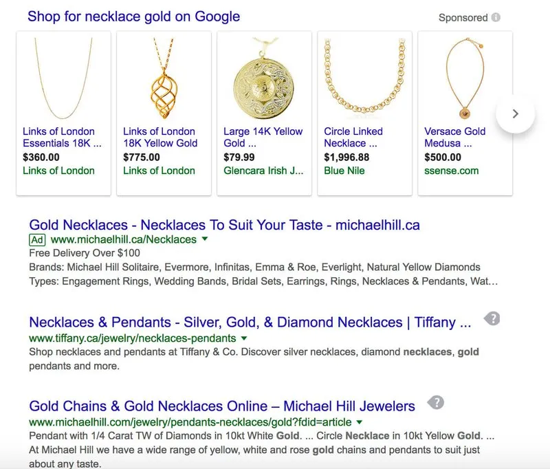 gold-necklaces-on-google-shopping-ads