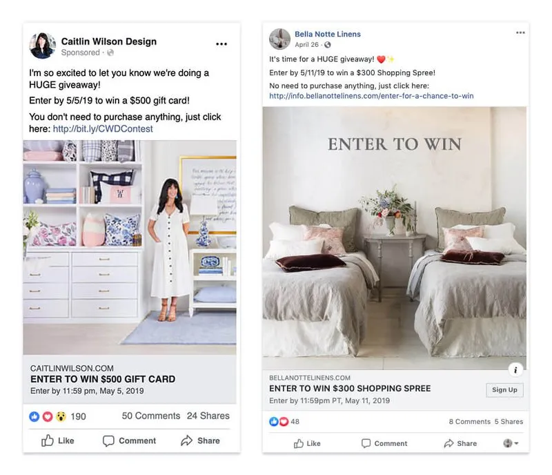 facebook-contest-simple-examples