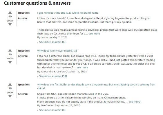 Amazon Q and A example
