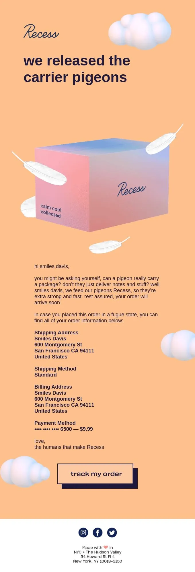 recess-post-purchase-email