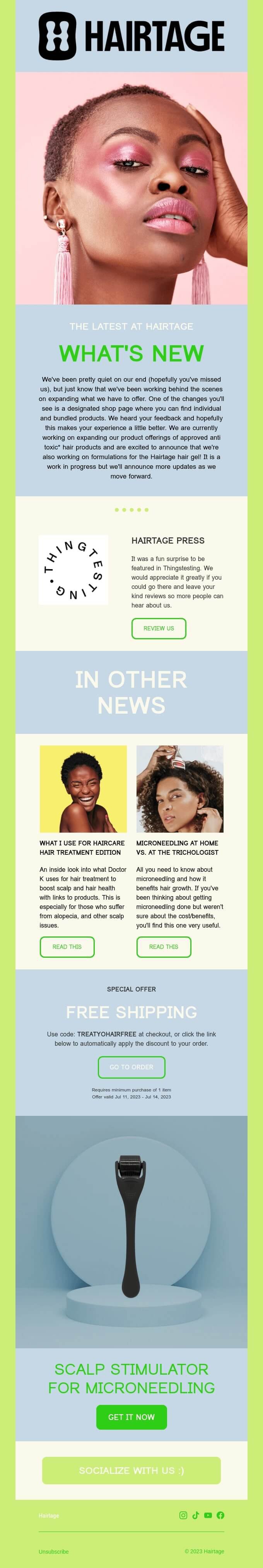 hairtage-newsletter-example