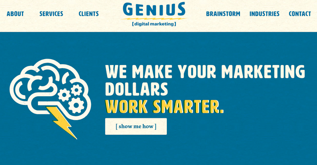 A screenshot of Genius Digital Marketing website