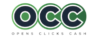 the occ logo with the words open clicks cash