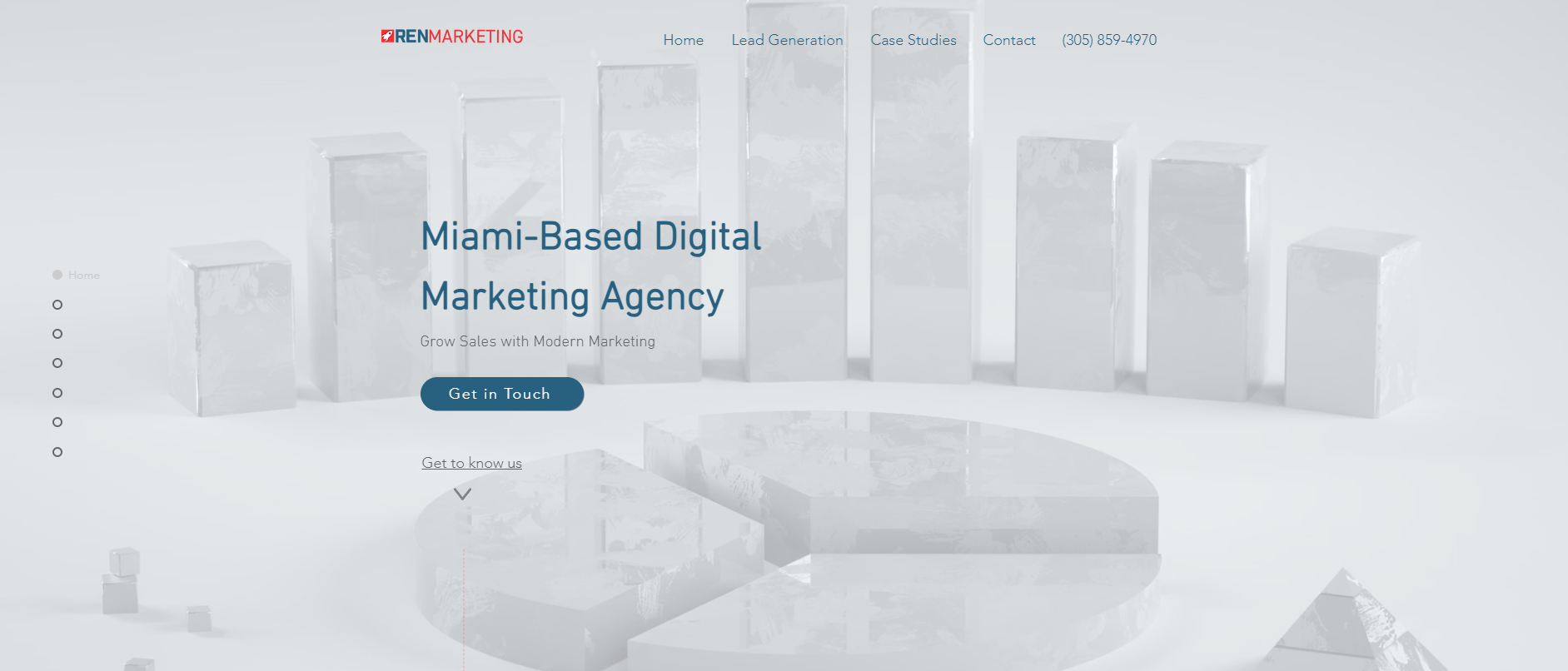 a white and blue website design for a digital marketing company