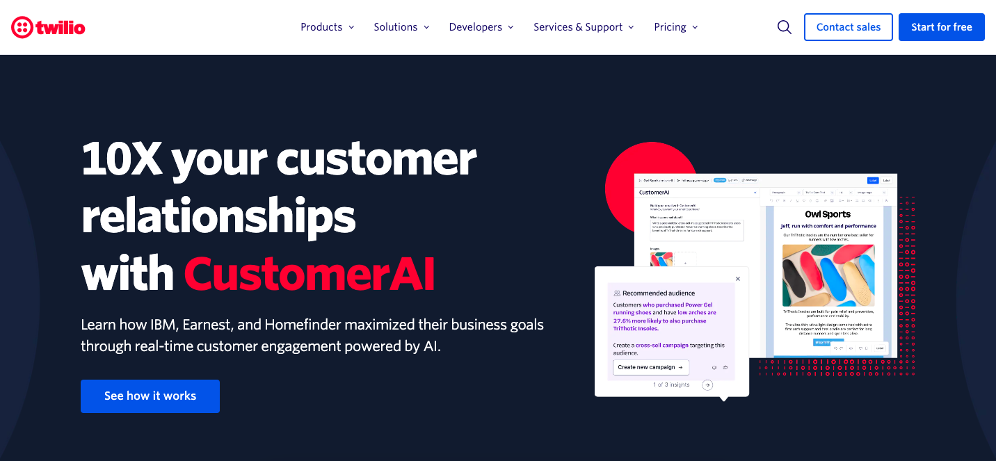 a screenshot of a website with the words 10x your customer relationships with customer