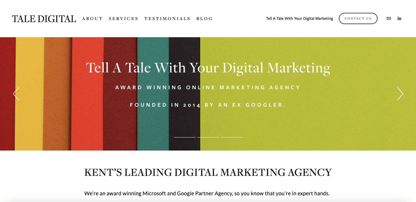 a web page for a digital marketing company
