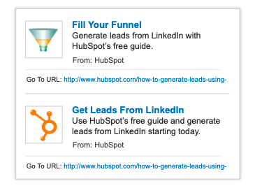 a screenshot of a PPC linkedin page with Hubspot