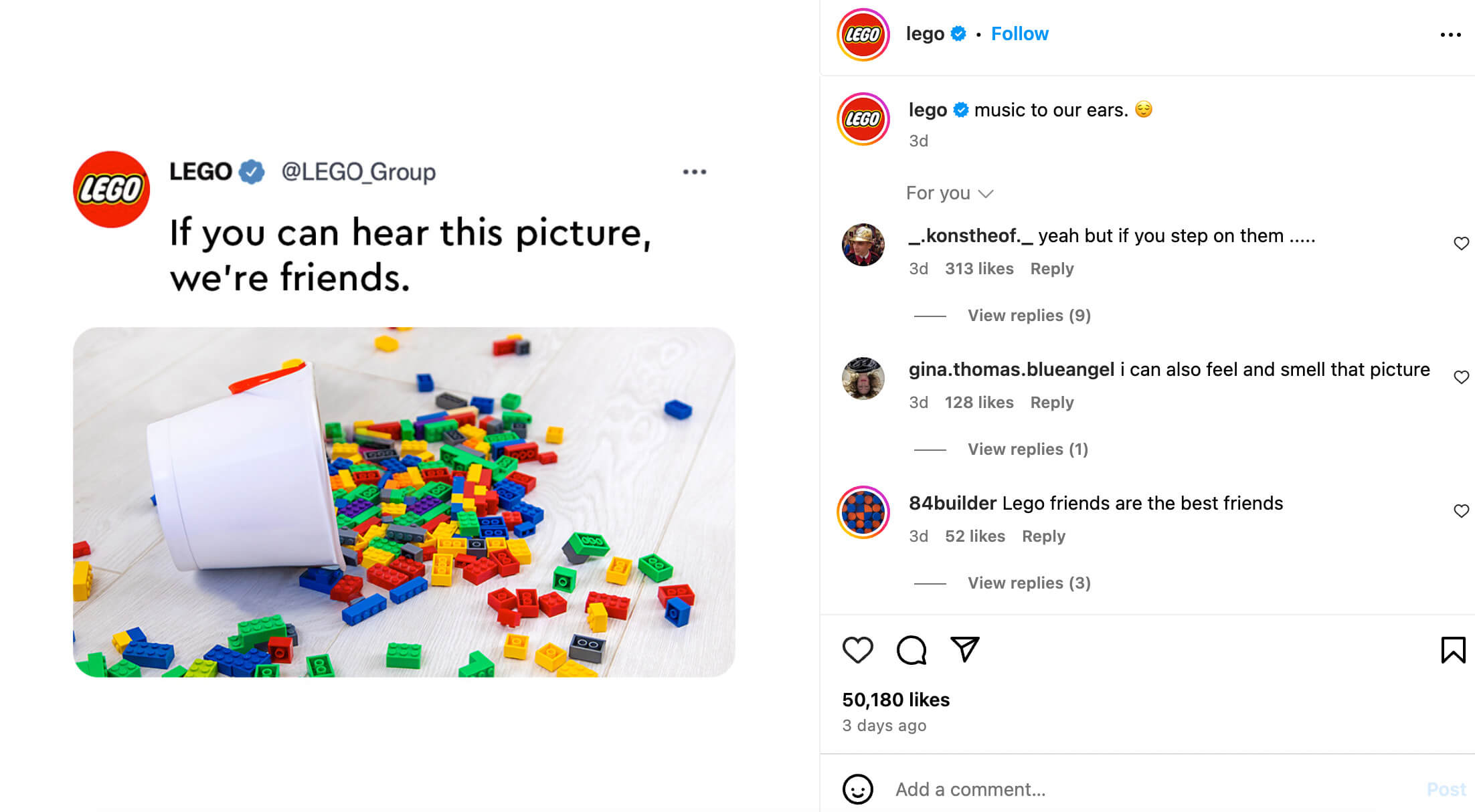 Lego Instagram example