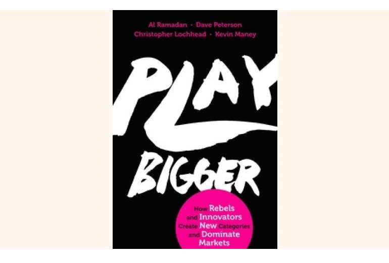 a book cover with the title play bigger