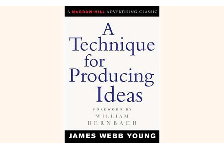 a book cover with the title a technique for producing ideas