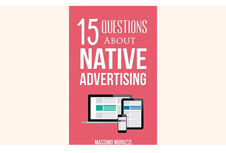 a book cover with the title 15 questions about native advertising
