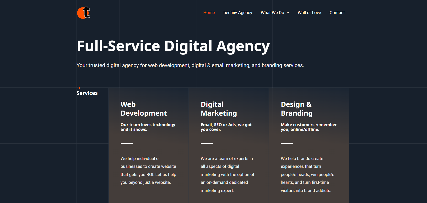 the full service digital agency website