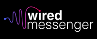 the wired messenger logo on a black background